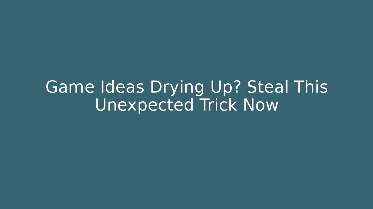 Game Ideas Drying Up? Steal This Unexpected Trick Now - Critter Realm
