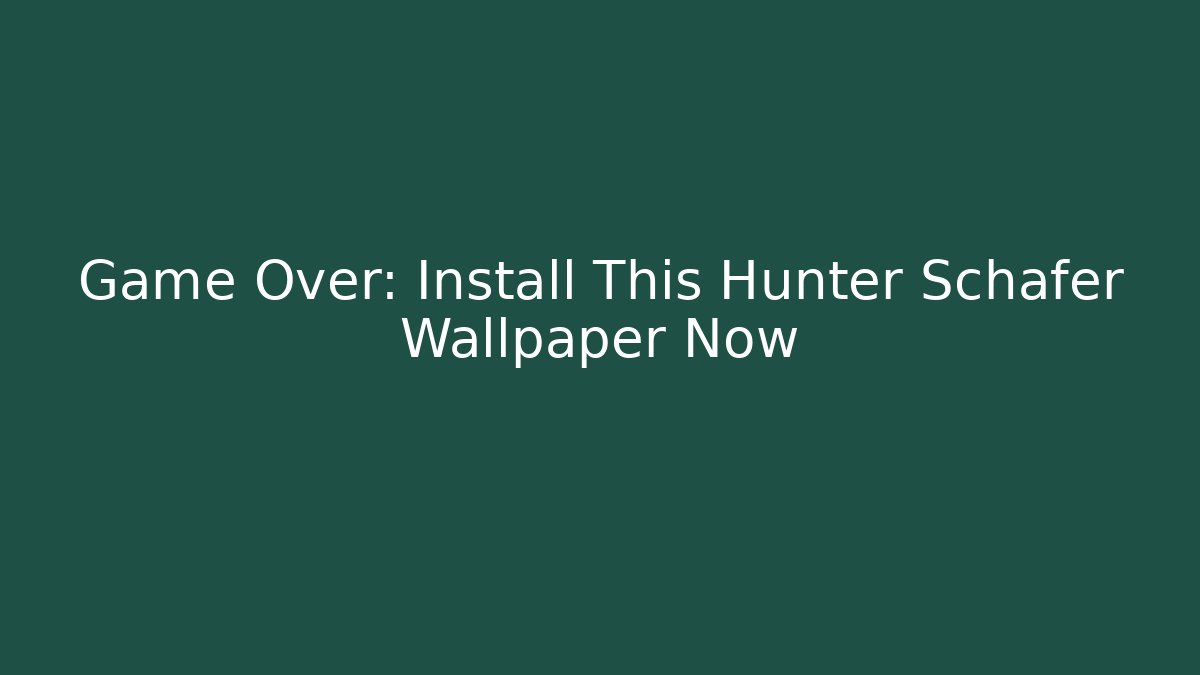 Game Over: Install This Hunter Schafer Wallpaper Now - Critter Realm