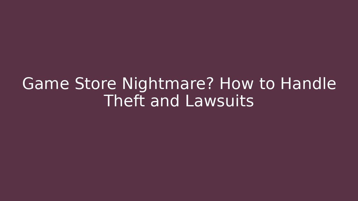 Game Store Nightmare? How to Handle Theft and Lawsuits