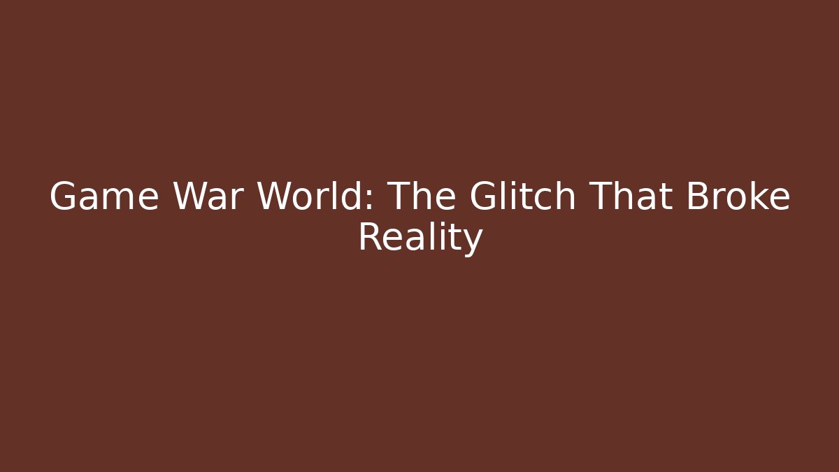 Game War World: The Glitch That Broke Reality - Critter Realm