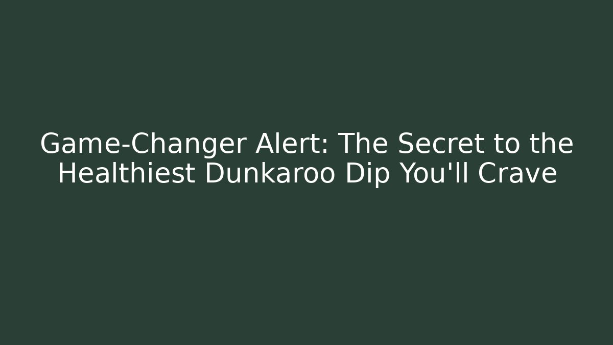 Game-Changer Alert: The Secret to the Healthiest Dunkaroo Dip You’ll Crave