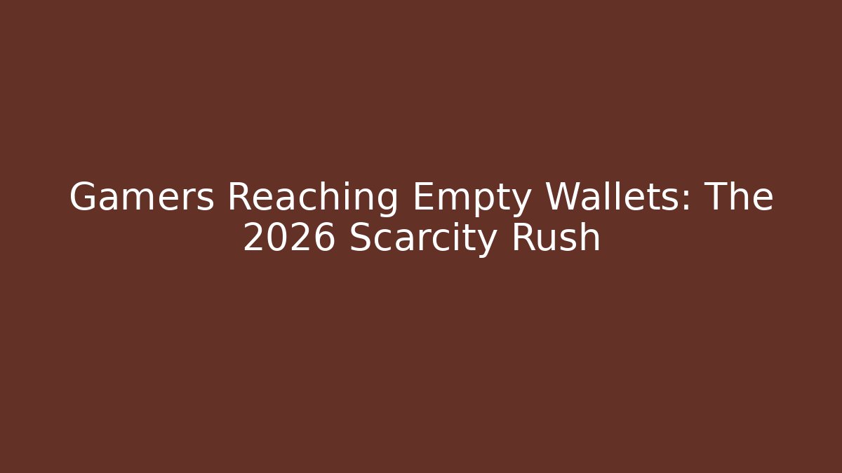 Gamers Reaching Empty Wallets: The 2026 Scarcity Rush