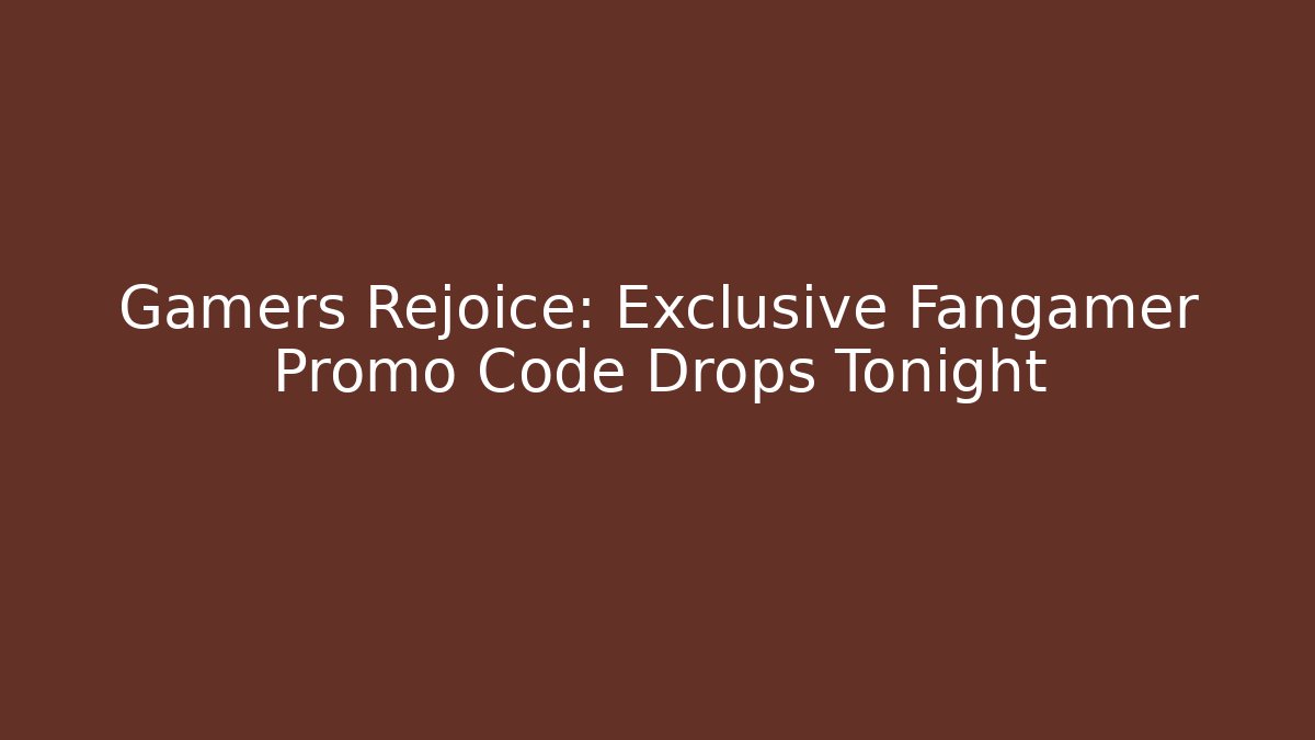 Gamers Rejoice: Exclusive Fangamer Promo Code Drops Tonight - Critter Realm