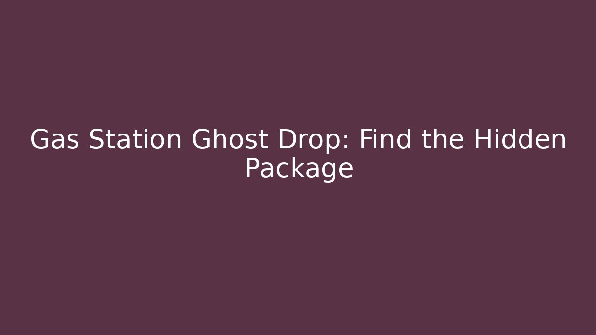 Gas Station Ghost Drop: Find the Hidden Package