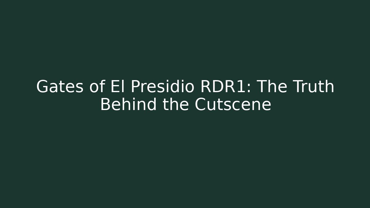 Gates of El Presidio RDR1: The Truth Behind the Cutscene