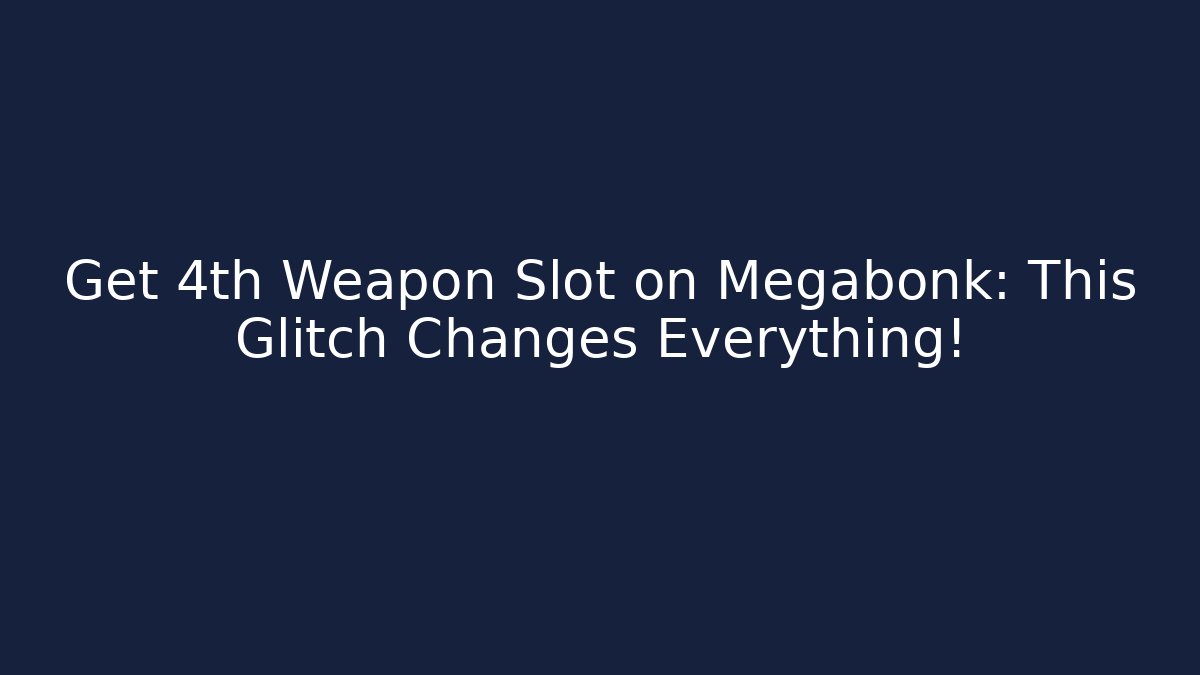 Get 4th Weapon Slot on Megabonk: This Glitch Changes Everything! - Critter Realm