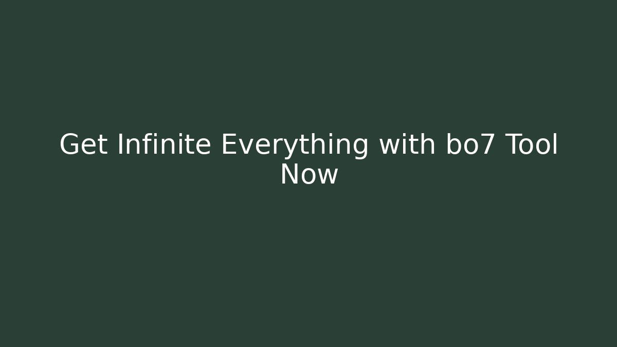 Get Infinite Everything with bo7 Tool Now - Critter Realm