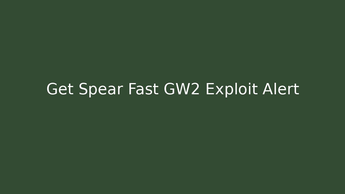 Get Spear Fast GW2 Exploit Alert - Critter Realm