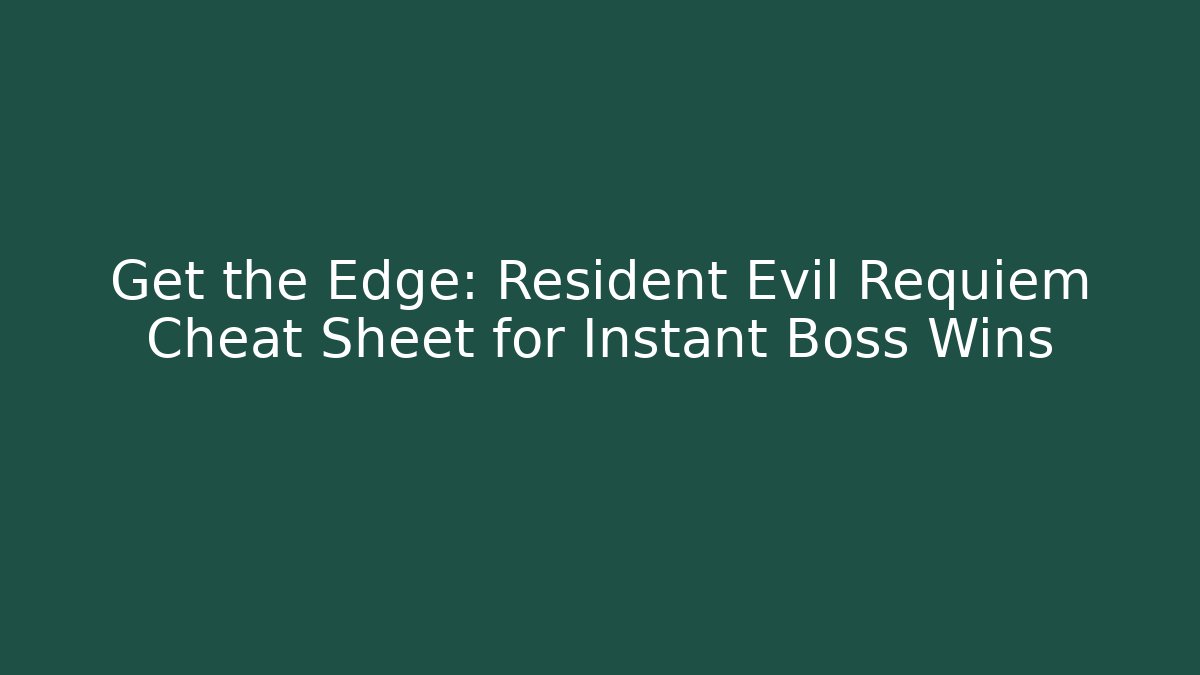 Get the Edge: Resident Evil Requiem Cheat Sheet for Instant Boss Wins