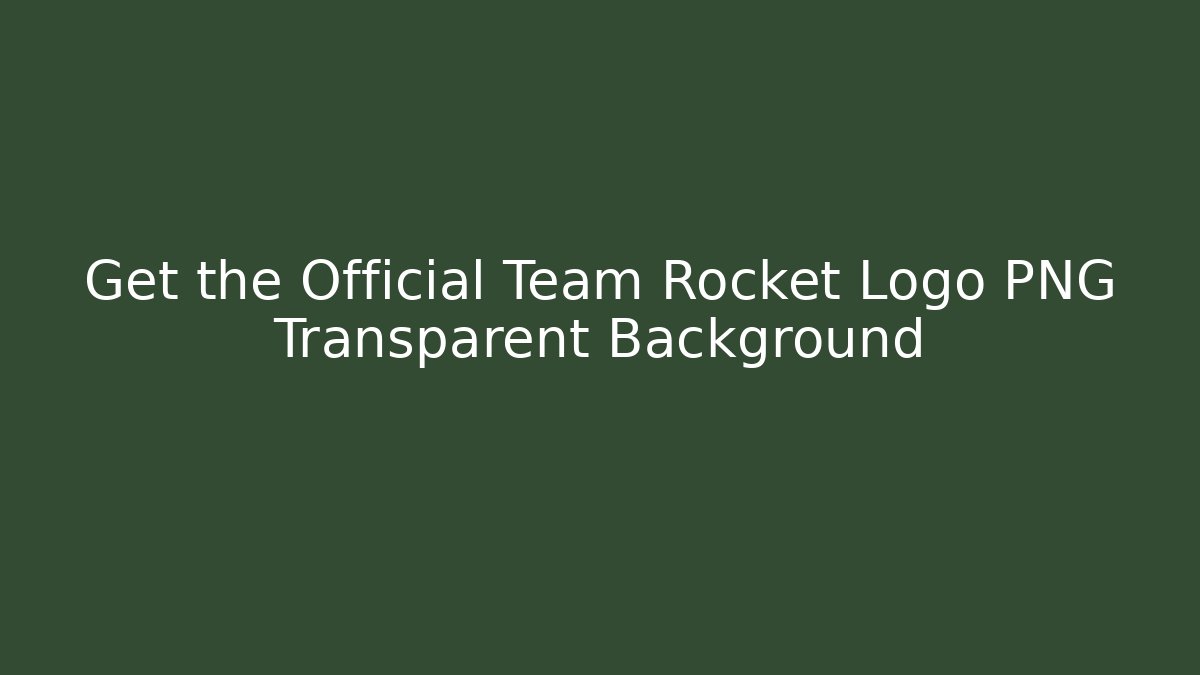 Get the Official Team Rocket Logo PNG Transparent Background