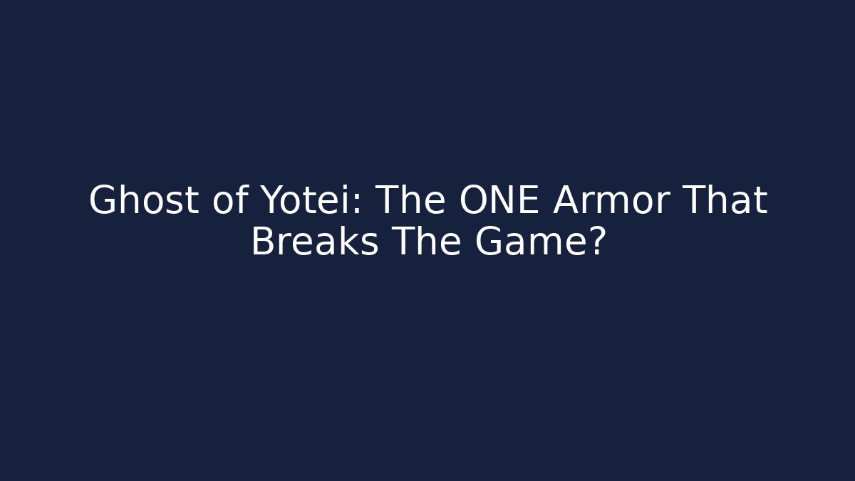 Ghost of Yotei: The ONE Armor That Breaks The Game?