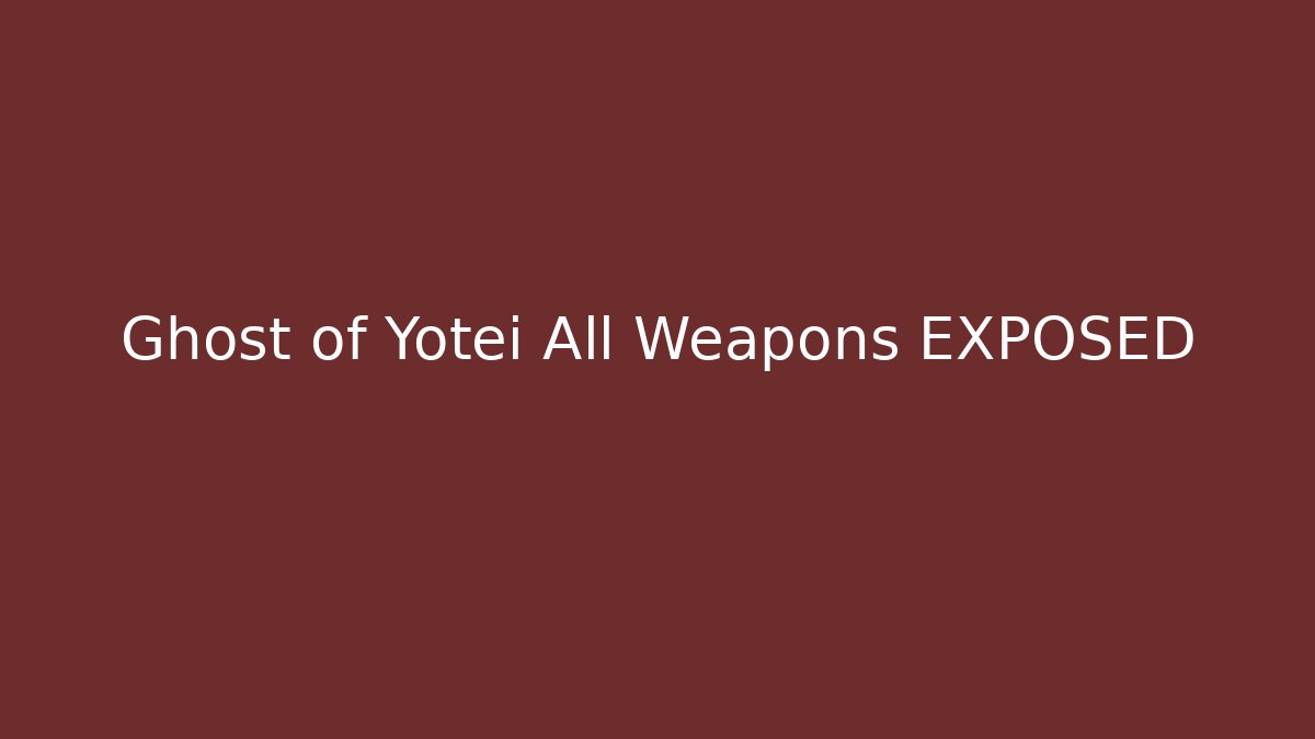Ghost of Yotei All Weapons EXPOSED - Critter Realm