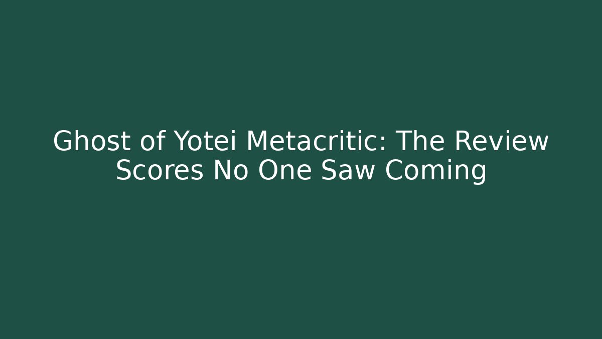Ghost of Yotei Metacritic: The Review Scores No One Saw Coming