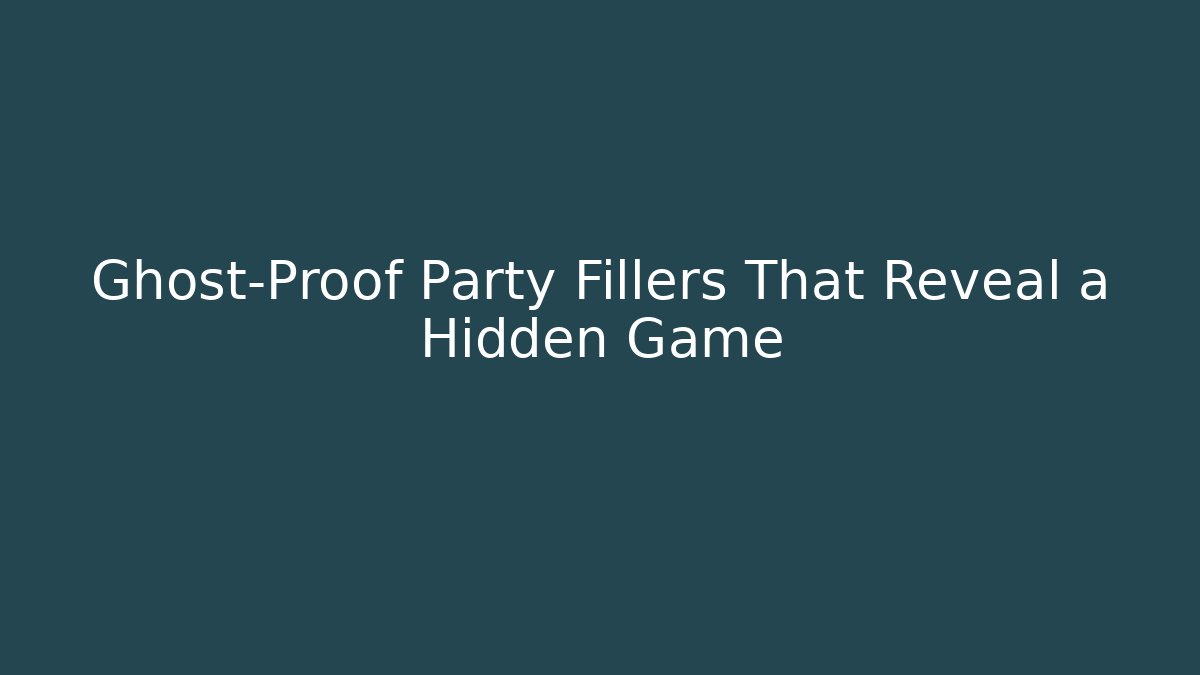 Ghost-Proof Party Fillers That Reveal a Hidden Game