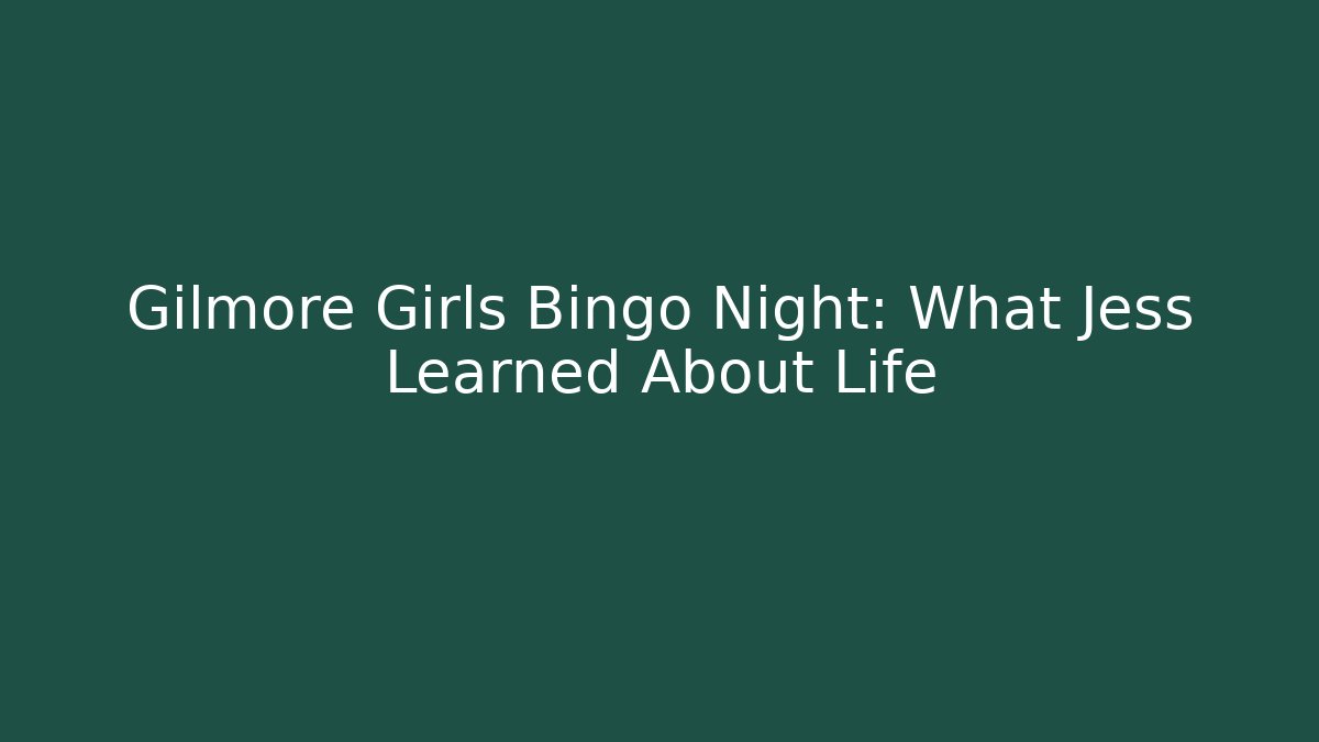 Gilmore Girls Bingo Night: What Jess Learned About Life