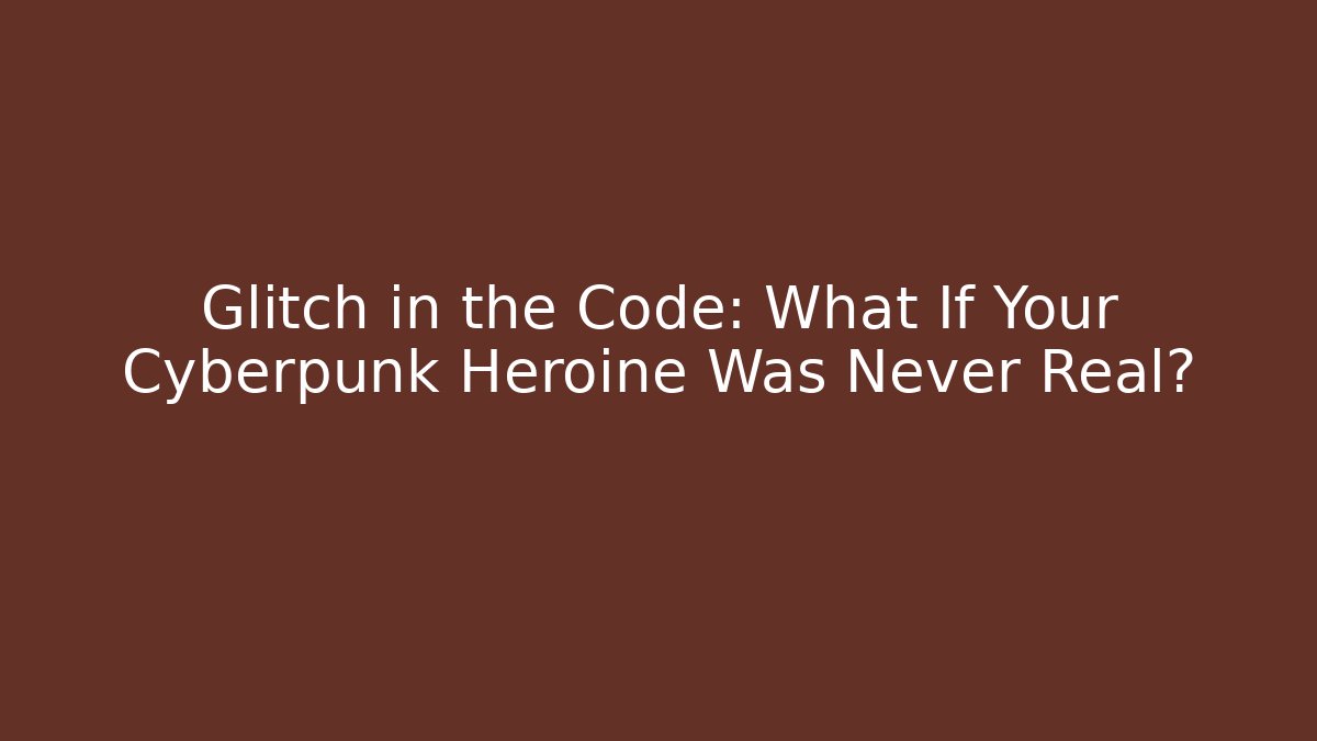 Glitch in the Code: What If Your Cyberpunk Heroine Was Never Real?