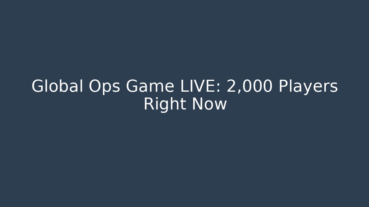 Global Ops Game LIVE: 2,000 Players Right Now