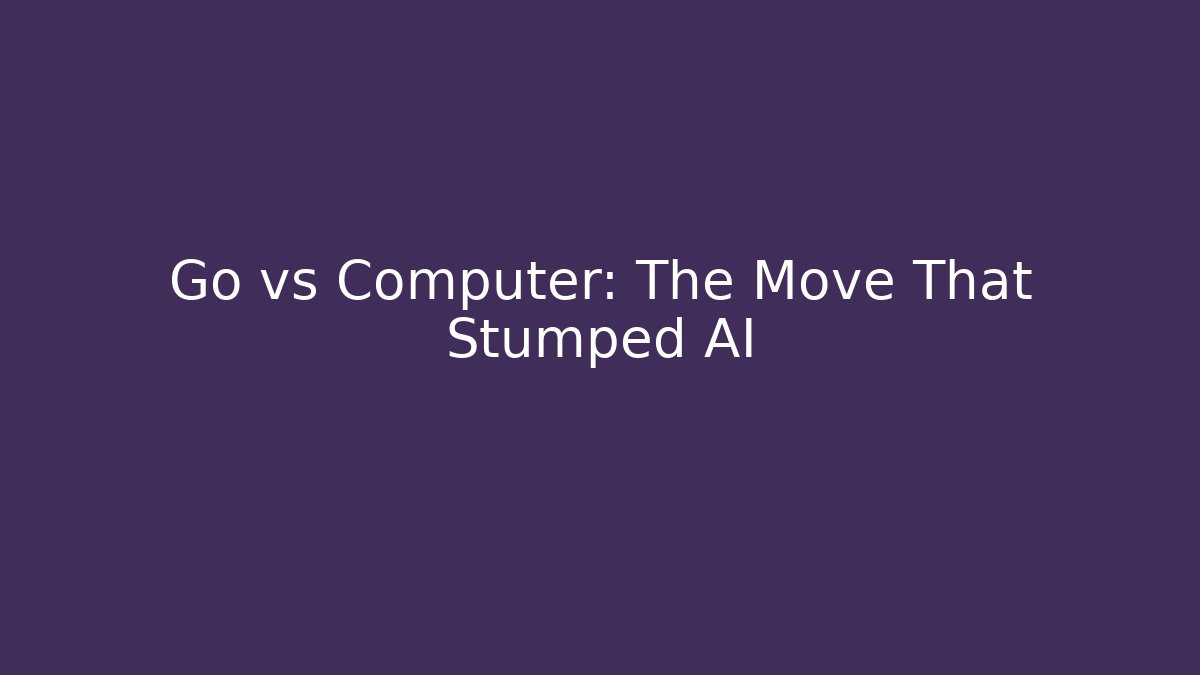 Go vs Computer: The Move That Stumped AI