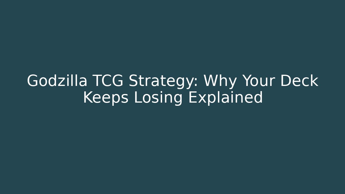 Godzilla TCG Strategy: Why Your Deck Keeps Losing Explained - Critter Realm