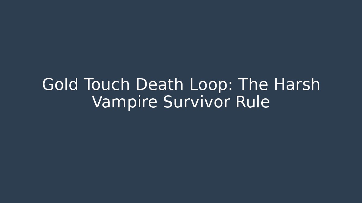 Gold Touch Death Loop: The Harsh Vampire Survivor Rule