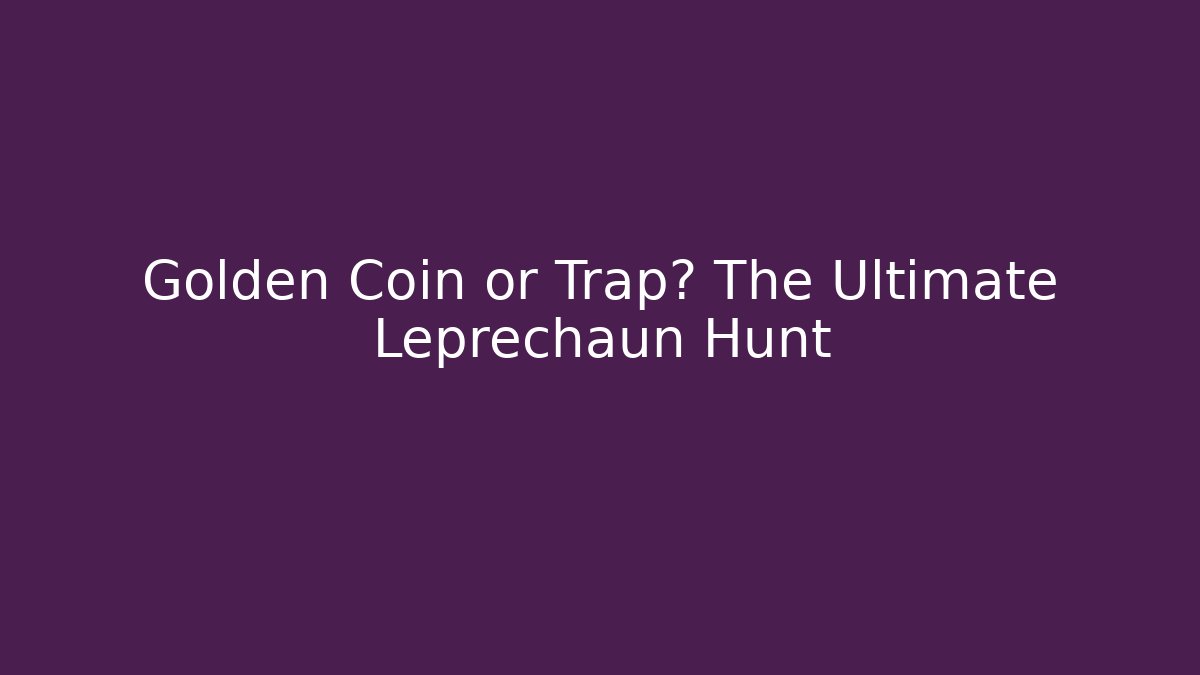 Golden Coin or Trap? The Ultimate Leprechaun Hunt