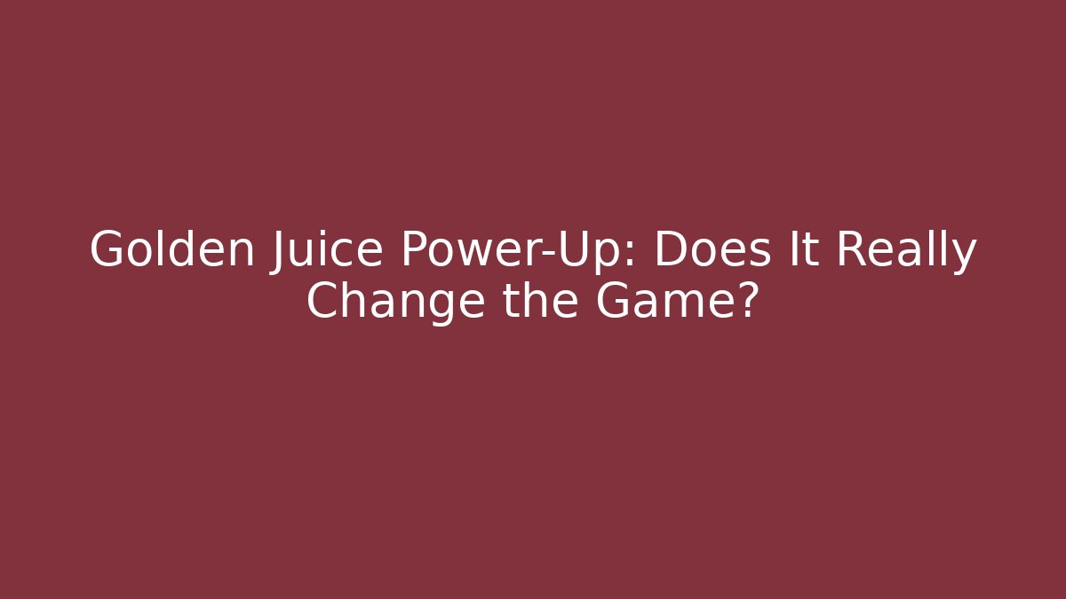 Golden Juice Power-Up: Does It Really Change the Game? - Critter Realm
