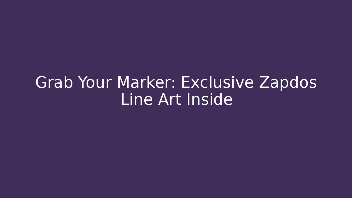 Grab Your Marker: Exclusive Zapdos Line Art Inside