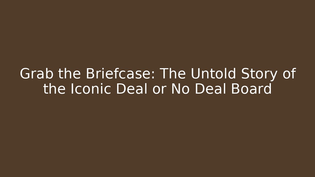 Grab the Briefcase: The Untold Story of the Iconic Deal or No Deal Board