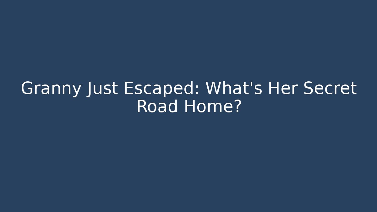 Granny Just Escaped: What’s Her Secret Road Home?