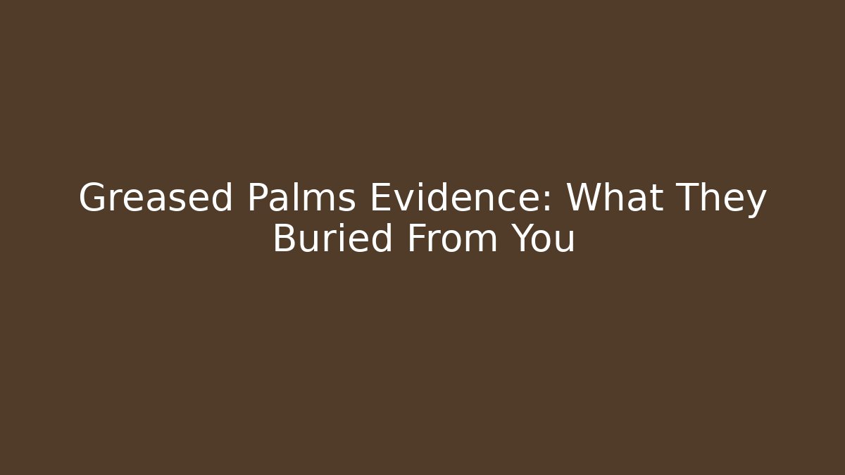 Greased Palms Evidence: What They Buried From You