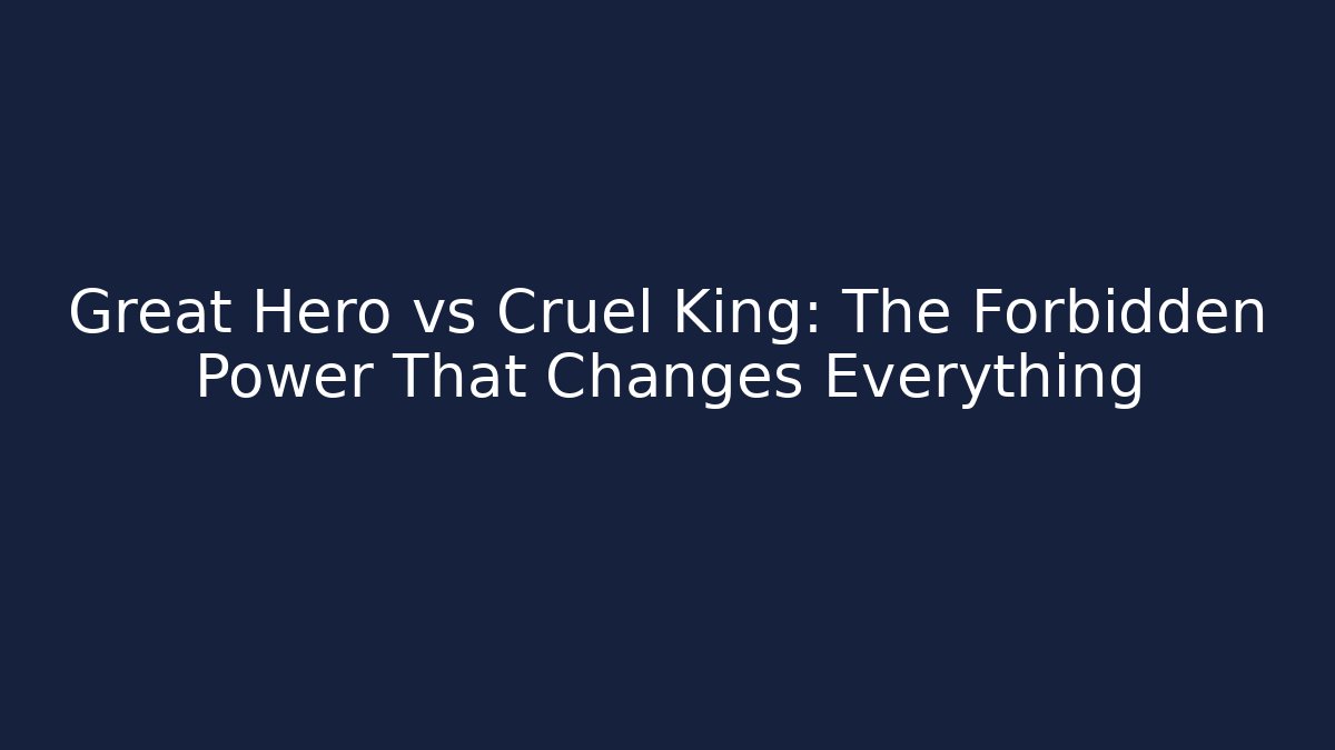Great Hero vs Cruel King: The Forbidden Power That Changes Everything