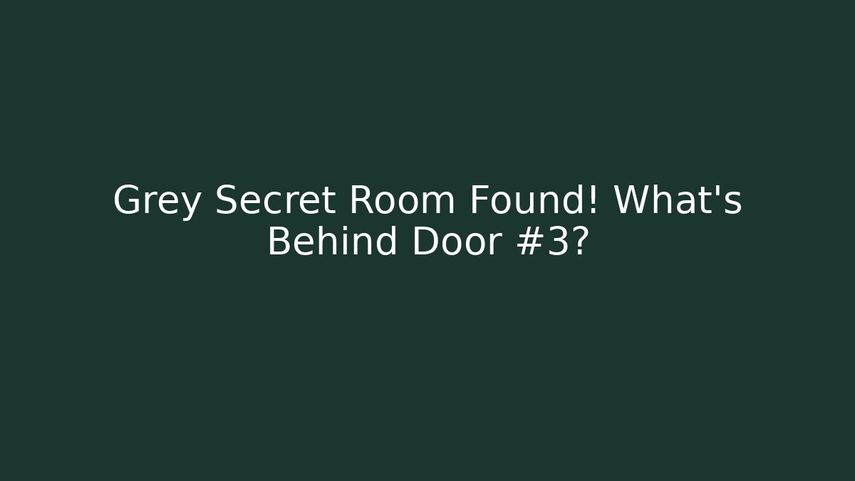 Grey Secret Room Found! What's Behind Door #3?