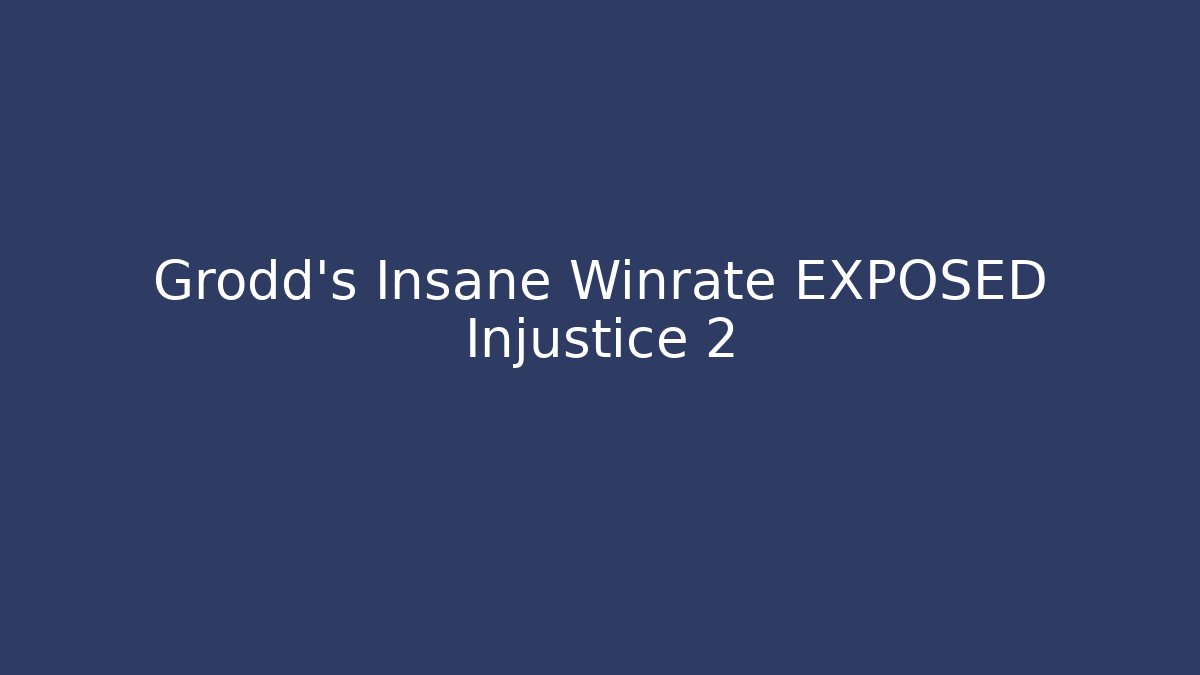 Grodd's Insane Winrate EXPOSED Injustice 2 - Critter Realm