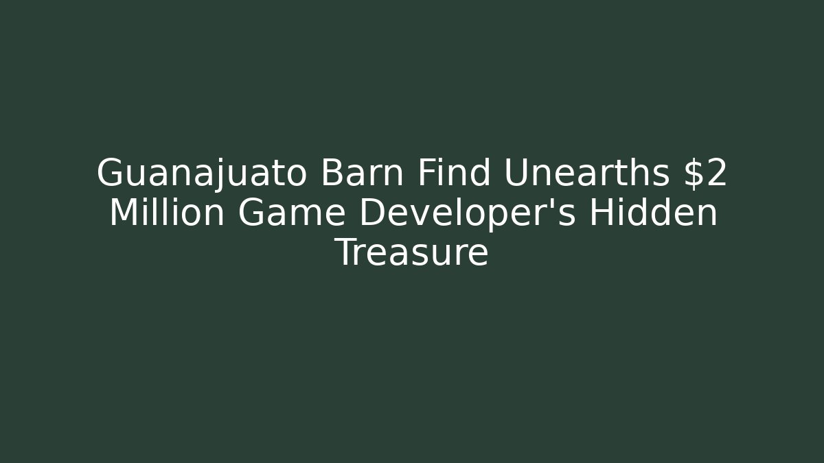 Guanajuato Barn Find Unearths $2 Million Game Developer's Hidden Treasure