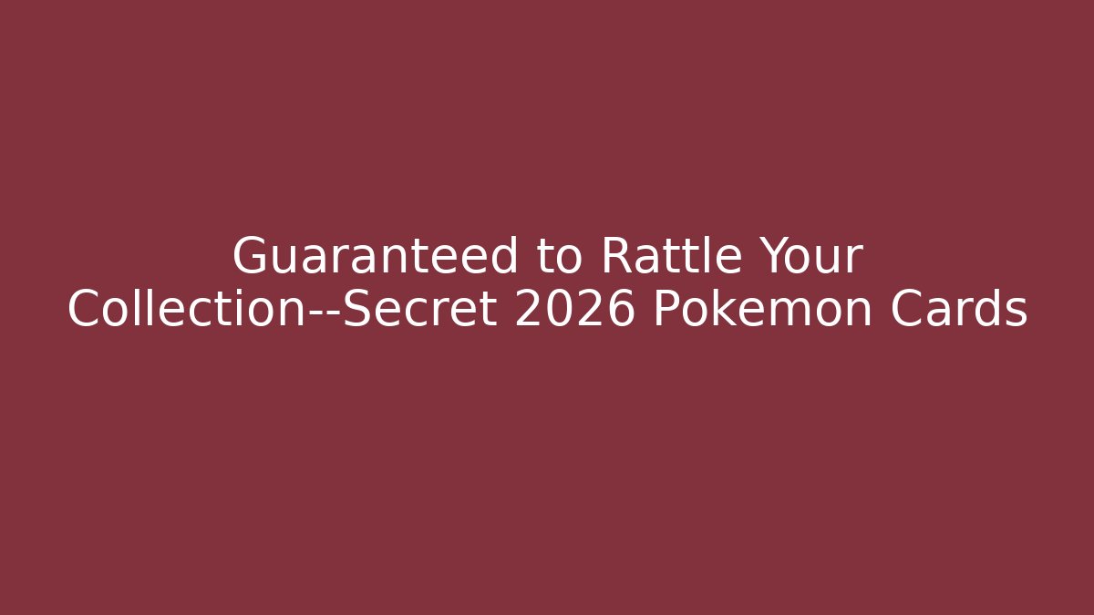Guaranteed to Rattle Your Collection—Secret 2026 Pokémon Cards