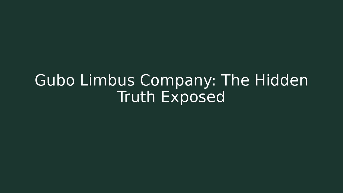 Gubo Limbus Company: The Hidden Truth Exposed