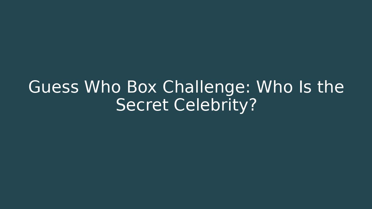 Guess Who Box Challenge: Who Is the Secret Celebrity?