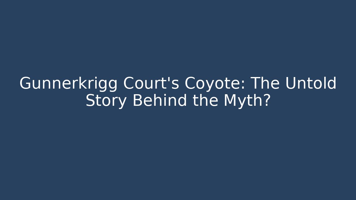 Gunnerkrigg Court's Coyote: The Untold Story Behind the Myth?