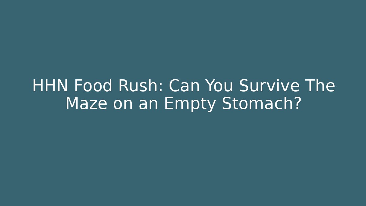 HHN Food Rush: Can You Survive The Maze on an Empty Stomach?
