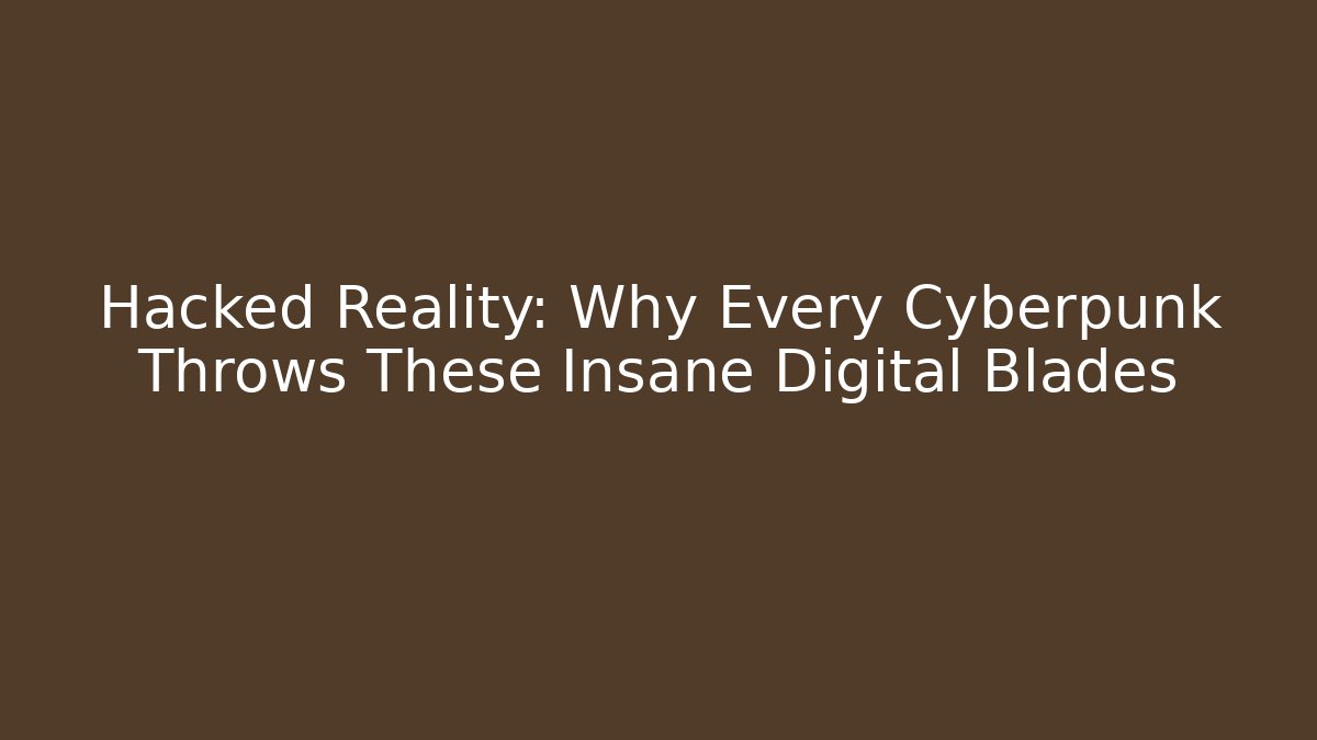 Hacked Reality: Why Every Cyberpunk Throws These Insane Digital Blades - Critter Realm