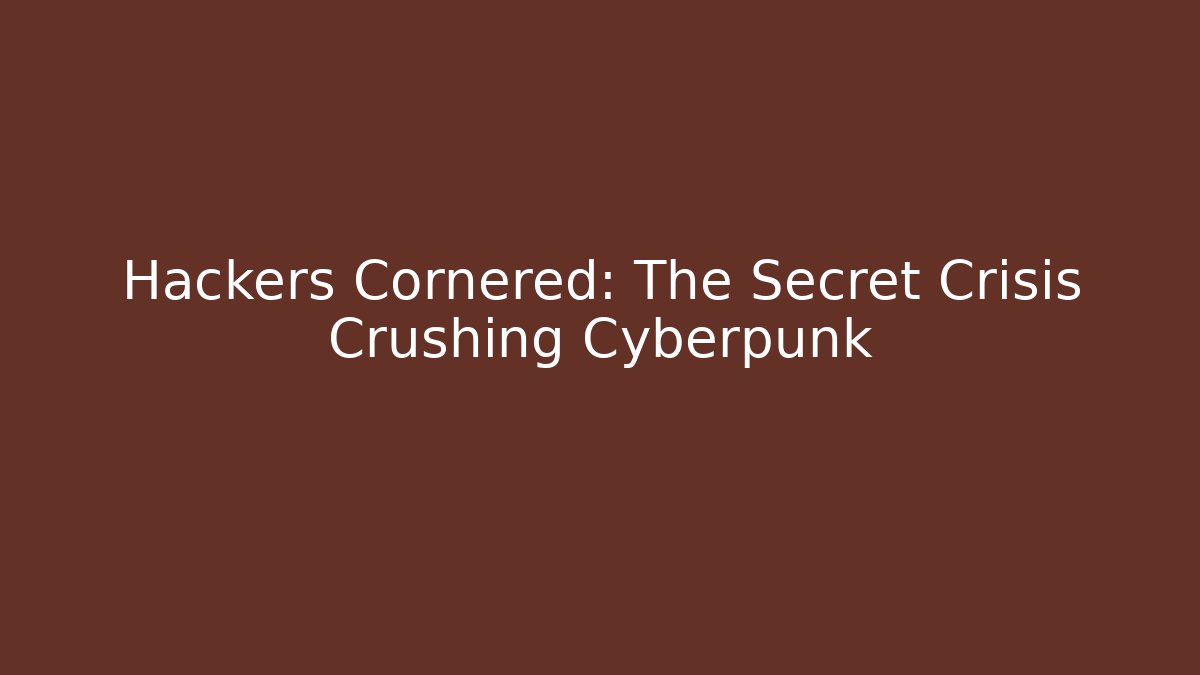 Hackers Cornered: The Secret Crisis Crushing Cyberpunk - Critter Realm