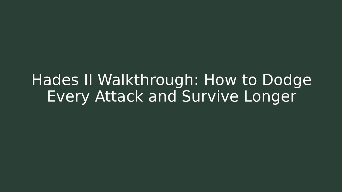Hades II Walkthrough: How to Dodge Every Attack and Survive Longer