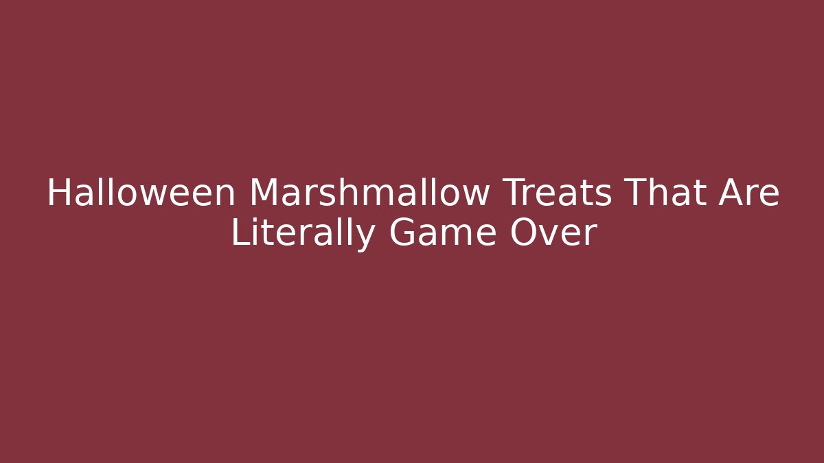 Halloween Marshmallow Treats That Are Literally Game Over