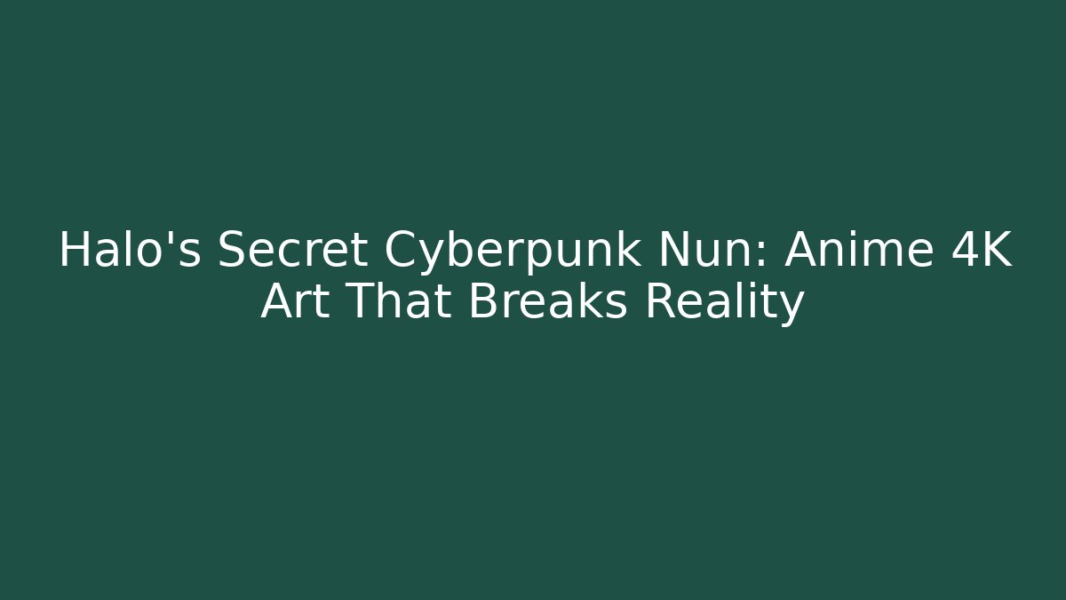 Halo's Secret Cyberpunk Nun: Anime 4K Art That Breaks Reality - Critter Realm