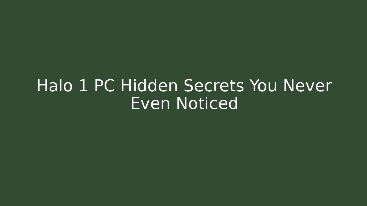 Halo 1 PC Hidden Secrets You Never Even Noticed