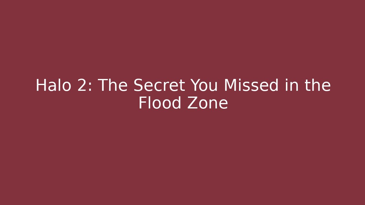 Halo 2: The Secret You Missed in the Flood Zone