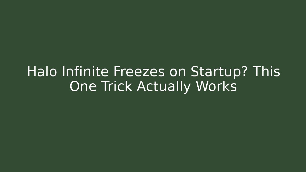 Halo Infinite Freezes on Startup? This One Trick Actually Works