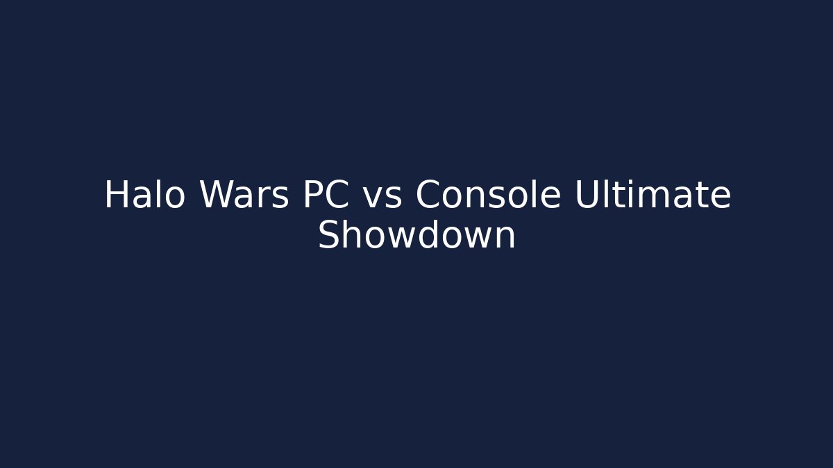 Halo Wars PC vs Console Ultimate Showdown
