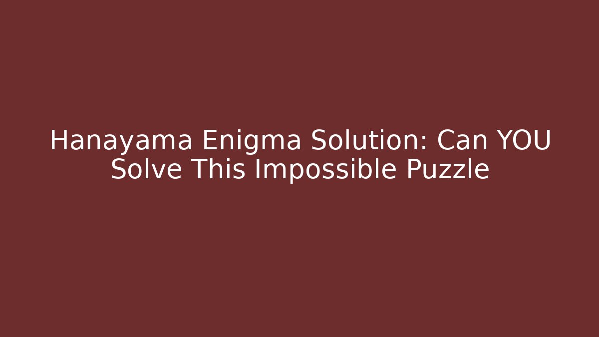 Hanayama Enigma Solution: Can YOU Solve This Impossible Puzzle