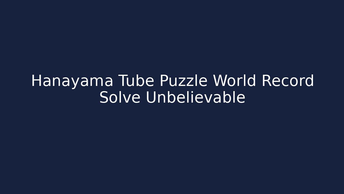 Hanayama Tube Puzzle World Record Solve Unbelievable - Critter Realm